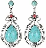 Orecchini da donna, orecchini vintage a goccia d'acqua in finto turchese, orecchini a perno da donna, lavorazione durevole