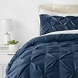 Amazon Basics - Set parure da letto con bordi arricciati, 200 x 200 cm, Blu marino