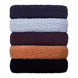 5 Pezzi Grande Fermacoda per Capelli Senza Cucitura Cotone Stretch Elastici di Pettinatura a Coda di Cavallo per Capelli Spessi Pesanti Lunghi e Ricci (Multicolore)