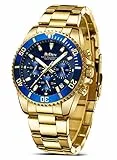 HANPOSH Orologio Uomo Orologio Militare Acciaio Cronografo Impermeabile Luminosi Design Orologi Quadrante Grande da Polso Elegante Sportivo Analogici Data