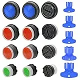 12 Pezzi Aeratore Rubinetto, Aeratore Rubinetto Filtri M16 M18 M22 M24, Rubinetti Lavandino Risparmio Idrico Rompigetto con 5 Pezzi Chiavi, Regolatore di Flusso per Rubinetti per Cucina e Bagno(A)