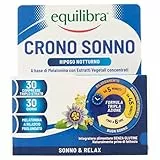 Equilibra Integratori Alimentari, Crono Sonno, Integratore a Base di Melatonina ed Estratti Vegetali in Compresse con Tecnologia Innovativa Super Fast + Fast + Retard, 30 Compresse Triplo Strato