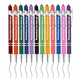 QNTYCT Penna a sfera personalizzata con nome, soft touch, perfetta per Natale, laurea, anniversario, ufficio, scrittura scorrevole - 12 pz.