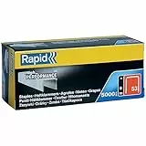 Rapid Confezione da 5000 Graffette per Tessuto in Acciaio Zincato, Struttura a Filo Sottile n.53 e Gamba dalla Lunghezza di 8 mm