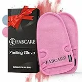 FABCARE Guanto Esfoliante - TEST DERMATOLOGICO MOLTO BUONO - 2 pezzi - pulisce i pori del corpo e del viso - spugna doccia per peeling e scrub corpo - BONUS 2 ventose ed ebook - guanto peeling