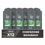 Dove, Doccia Dove Men+Care Mineral & Sage, Docciaschiuma Uomo 3 in 1 Idratante Corpo, Viso e Capelli, con Tecnologia MicroMoisture, Dona 24 Ore di Idratazione, 12 Pezzi da 250 ml