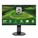 Philips Monitor 241B8QJEB, 24', LED IPS, FHD, 3 Side Frameless, Regolabile Ergonomicamente, HUB USB, Casse Audio Integrate, Display Port, DVI, HDMI, VGA, Vesa, Nero