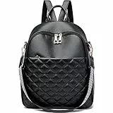 KESUDE Zaino Donna - Borsa Donna Elegante Firmato Backpack Pelle PU Zainetto Impermeabile Zaini Casual Daypack per Ufficio Scuola Viaggio Lavoro Shopping, Nero