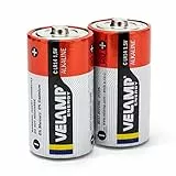 Velamp LR14/2BP 2 Batterie LR14 Alcalina BL, Rosso, Set di 2 Pezzi