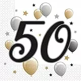 Procos- Tovaglioli con Anniversario Numeri Design Elegante 50, Cellulosa, Multicolore, PR88870