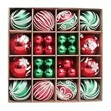 Set di 44 palline di Natale, set di decorazioni per albero di Natale, infrangibili, per albero di Natale, decorazioni da appendere all'albero di Natale