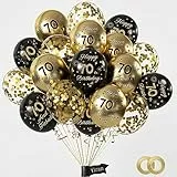 Palloncini Compleanno 70 Anni Neri Oro, Decorazioni Festa Compleanno Decorazioni 70 anni Compleanno per Ragazzo Ragazze, Nero Oro Palloncini Compleanno 70 anni per Decorazioni Festa 70 Compleanno