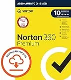 Norton 360 Premium 2024, Antivirus per 10 dispositivi, Licenza di 15 mesi, PC, Mac, tablet e smartphone, Codice d'attivazione via email