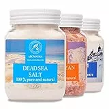 Set di sali da bagno - Sale Epsom - Sale rosa dell'Himalaya - Sale del Mar Morto - Puro e naturale al 100% - Cura del corpo - Ideale per dormire bene - Bellezza - Bagno - Cura del corpo - Benessere