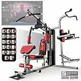 Sportstech - HGX200 Stazione Multifunzione Palestra, 45-in-1 Attrezzi Palestra Casa con Palestra Multifunzione, Stepper, Lat Machine e Altro, Stazione Premium Home Gym per L'allenamento di Tutto il