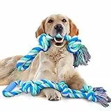 Nobleza - Dog Forte Corda Giocattoli per Cani di Taglia Grande, Cane Masticare Giocattolo Corda Tug for Aggressive Chewers, Corda interattiva per la Pulizia dei Denti, Cotone, 70+50 cm