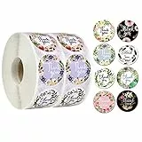 Fezf adesivi 500 fogli 5cm scrittura adesivi Barattolo di marmellata spezie rotondo fiore adesivi Cottura Borse regalo Bottiglie Cucina artigianato adesivi