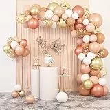 129 Pezzi Oro Rosa Palloncini ghirlanda kit Champagne Arancio Bianco Coriandoli lattice Palloncini Matrimonio Ragazza Donna Compleanno Festa Palloncini Decorazioni