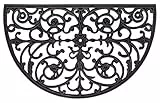 HANSE Home Mix Mats - Zerbino per interni ed esterni, 45 x 75 cm, semicircolare, in gomma, effetto ghisa, resistente alle intemperie, antiscivolo, per ingresso ed esterni, colore nero
