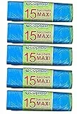 REPLOOD 5 Confezioni Sacchetti Ecologici 45 Lt per Pattumiere Spazzatura 70x75 cm Azzurri