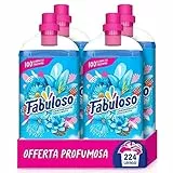 Fabuloso Ammorbidente Concentrato Profumato Fresco Mattino 4x1,25L, Fragranza Attivata dal Movimento che Dura per Settimane, Rende i Capi Facili da Stirare, 224 Lavaggi L'imballaggio può variare