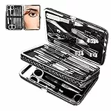 Set manicure, CestMall 21 pezzi Tagliaunghie Kit pedicure Kit manicure professionale in acciaio inossidabile per uomo Donna Strumenti per la cura delle unghie Kit da toeletta da viaggio per la casa
