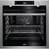 AEG BPE535120M Forno multifunzione con pulizia pirolitica, 10 funzioni, cottura uniforme, ventilatore XXL, comandi a scomparsa, display LCD touch, inox, classe A+, 71 litri