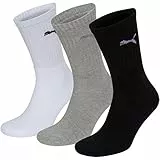 PUMA Sport 3p Calze Sportive, Multicolore (White/Grey/Black), 39-42 (Pacco da 3) Uomo