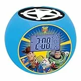Lexibook Disney Toy Story Woody & Buzz Radiosveglia con proiettore, Effetti sonori, Batterie, Blu, RL975TS