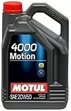 Motul - 4000 Motion 20W-50 - Olio Lubrificante, confezione da 5 l