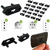 HOUSEVAG® Copriprese per Bambini - 20 Copriprese Bambini Universali Italiane e Schuko, Copri Presa Elettrica per Sicurezza Bambini-Copripresa Elettrica per Bambini CON BUSTA RICHIUDIBILE (Nero)