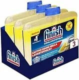 Finish Curalavastoviglie al Limone, 3 Prodotti da 250 ml di Cura Lavastoviglie, Additivo per una Lavastoviglie Pulita dai Residui di Grasso e Calcare