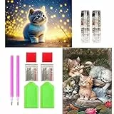 CMJBUHR 5D Diamond Painting Gattino, 2 pcs Kit per Diamond Painting Adulti, Gattino Carino 5D DIY Diamond Painting Kit Completo, Pittura Diamante Fai da Te, Decorazione per Casa e Pareti 30x40cm