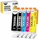 iNKPAD 580 581 Cartucce d'inchiostro compatibili per Canon 580XXL 581XXL, PGI-580XXL CLI-581XXL per Pixma TR7550 TR8550 TS6150 TS6151 TS705 TS8150 TS8250 TS9150 TS6151 TS8251 TS6250(5 Pezzi)
