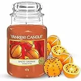 YANKEE CANDLE Candela Profumata In Giara Grande, Durata Fino A 150 Ore, Arancia Piccante, ‎10.7 x 10.7 x 16.8 cm, 623 grammi