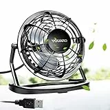 VGUARD Mini Ventilatore USB, 4 Pollici Portatile 360° Girevole Ventilatore da Tavolo Silenzioso Mini Fan Compatibile con Notebook, Computer, PC Desk per la Casa, Ufficio, Campeggio, e Altro - Nero