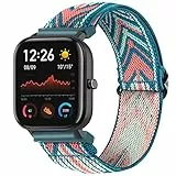SITAFU Cinturino Per Amazfit GTS/Amazfit Bip,20mm Nylon Elastico Intrecciato Braccialetto per Amazfit GTS 2 Mini/GTS 3 /GTS 4 - Regolabile Ricambio per Amazfit Bip U//Bip U Pro/Bip S
