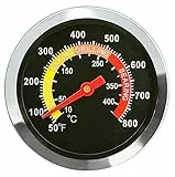 GFTIME 01T08 Termometro per affumicatore da 6cm, Indicatore di Temperatura per Weber, Char-Broil, Nexgrill, Brinkmann, Kenmore, Perfect Flame, Charmglow, Uniflame Series, Forno BBQ Termometro