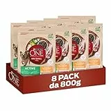 Purina One Mini Active per Cani inferiori a 10 kg, Crocchette con Pollo e Riso, 8 Confezioni da 800 g
