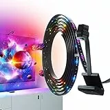 Nanoleaf - Specchio 4D + striscia luminosa per TV/TV/schermi fino a 65' (165 cm) - Striscia LED Smart RGBW + fotocamera, filo e WiFi, funziona con Alexa, Google, Apple