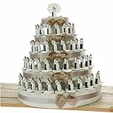 Viale Magico Bomboniere Matrimonio Statuina Sposini, Bomboniere Originali Promessa di Matrimonio, Pensierini Anniversario di Matrimonio (TR1213S) (Torta da 90 Pezzi)