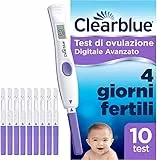 Clearblue Digitale Avanzato Test Di Ovulazione, Aumenta Le Tue Probabilità Di Rimanere Incinta, 1 Portastick Digitale E 10 Test