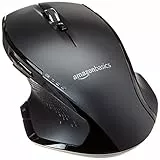 Amazon Basics - Mouse wireless ergonomico full-size con scrolling rapido, Nero