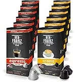 Capsule di caffè compatibili Nespresso, 12 x 10 Capsule (60 x Crema, 60 x Espresso)