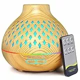 FRECOO Diffusore di Oli Essenziali, 400ML Umidificatore Ultrasuoni Diffusore di Aromi Atomizzatore Elettrico con 7 colori LED Selezionabili e Impostazioni Timer, per Yoga, Spa, Camera da Letto