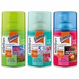 Strabilia Millefleurs Deodorante per Ambiente, Tre Fragranze Assortite, Profuma Ambienti, Elimina Odori, Ricarica Universale Aromatherapy - 12 x 250 ML