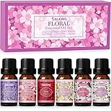 SALKING Oli Essenziali Floreale per Diffusori 6x10ml, Set di Olio Essenziale Puri per Aromaterapia e Massaggi - Lavanda, Gelsomino, Rosa, Fiore di Ciliegio, Gardenia, Camomilla