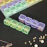 SIMUER Scatola di immagazzinaggio,56 slot diamante ricamo box diamante scatola di scanalatura,Plastica colorata organizzatore Nail Art Rhinestone 56-Grid Jewelry Earrings Beads Necklace Storage Box