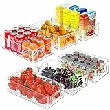 Organizer Frigorifero, Contenitori Frigo Trasparente, Contenitori Frigorifero Salvaspazio Organizer Cucina Dispensa per Frigo Cucina Dispensa Armadietti, Senza BPA