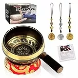 MXTIMWAN | Campana Tibetana Per Meditazione - Set con Campana Tibetana - Ciotole di Canto, Bastoncino, Cuscino, Meditazione nero